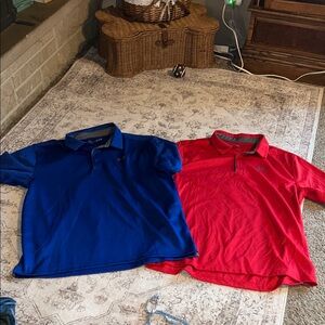 Under Armour Men's Polo Shirts - Blue and Red